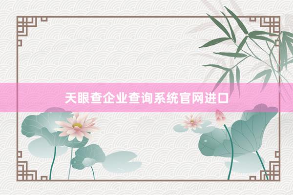天眼查企业查询系统官网进口