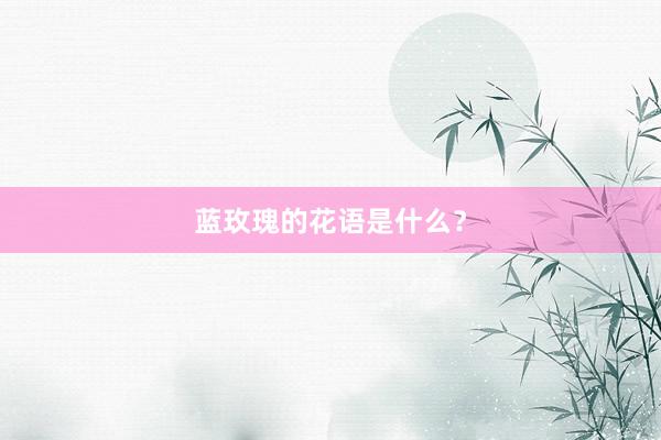 蓝玫瑰的花语是什么？