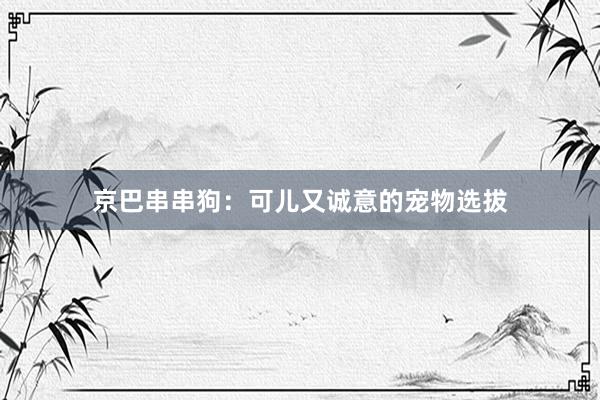 京巴串串狗：可儿又诚意的宠物选拔